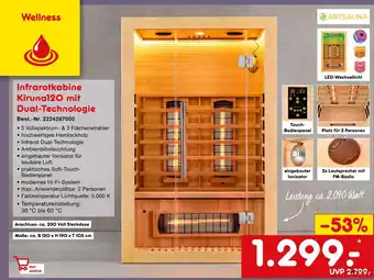 Netto Marken-Discount Infrarotkabine Kiruna120 mit Dual Technologie Angebot