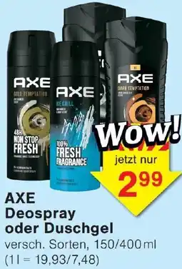 Wiglo Wunderland AXE Deospray oder Duschgel Angebot