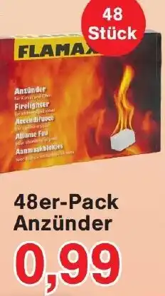 Wiglo Wunderland FLAMAX 48er-Pack Anzünder Angebot