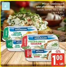 Edeka Milram Gewürzquark oder pflanzlicher Aufstrich Angebot