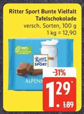 Edeka Ritter Sport Bunte Vielfalt Tafelschokolade Angebot