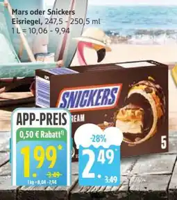 Edeka Mars oder Snickers Eisriegel Angebot