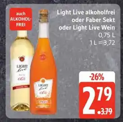 Edeka Light Live alkoholfrei oder Faber Sekt oder Light Live Wein Angebot