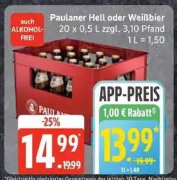 Edeka Paulaner Hell oder Weißbier Angebot