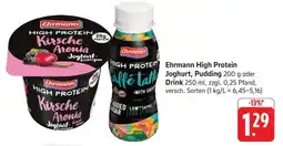 Edeka Ehrmann High Protein Joghurt, Pudding oder Drink Angebot