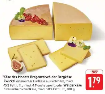 Edeka Käse des Monats Bregenzerwälder Bergkäse Zwickel Angebot