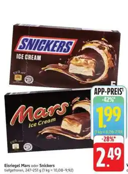 Edeka Eisriegel Mars oder Snickers Angebot