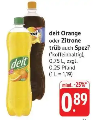 Edeka deit Orange oder Zitrone trüb auch Spezi Angebot
