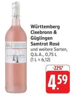 Edeka Württemberg Cleebronn & Güglingen Samtrot Rosé Angebot