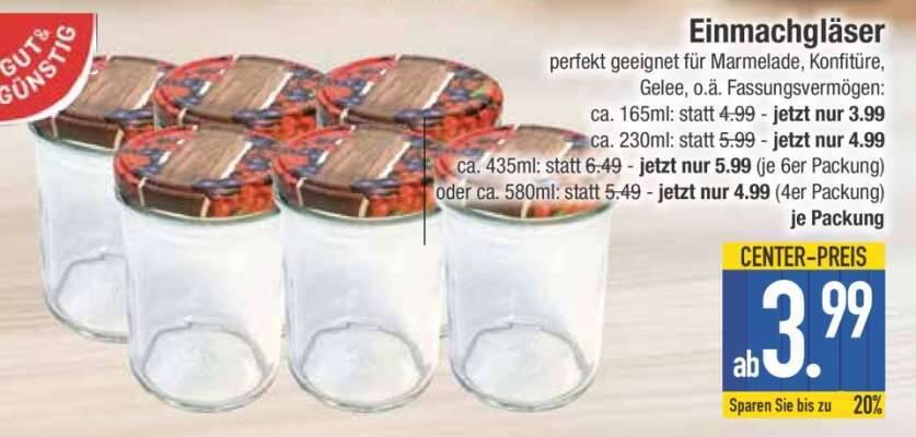 Einmachgläser Angebot bei Edeka