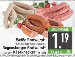 Edeka Weiße Bratwurst, Regensburger Bratwurst oder Käseknacker Angebot