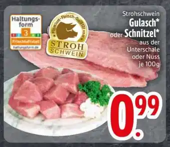 Edeka Strohschwein Gulasch oder Schnitzel Angebot