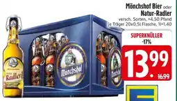Edeka Mönchshof Bier oder Natur-Radler Angebot