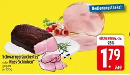 Edeka Schwarzgeräuchertes oder Nuss-Schinken Angebot