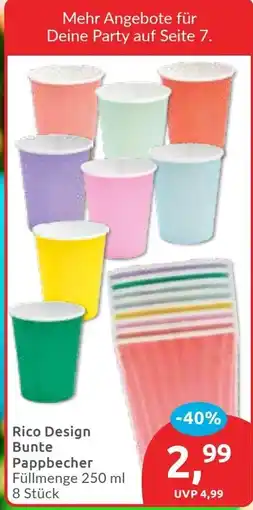 Budni Rico Design Bunte Pappbecher Angebot