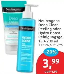 Budni Neutrogena Deep Clean Peeling oder Hydro Boost Reinigungsgel Angebot