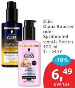 Budni Gliss Glanz Booster oder Sprühnebel Angebot