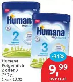 Budni Humana Folgemilch 2 oder 3 Angebot