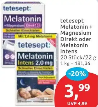 Budni tetesept Melatonin + Magnesium Direkt oder Melatonin Intens Angebot