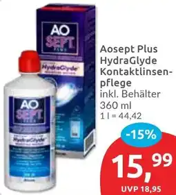 Budni Aosept Plus HydraGlyde Kontaktlinsenpflege Angebot
