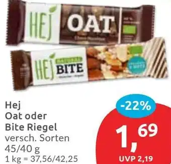 Budni Hej Oat oder Bite Riegel Angebot