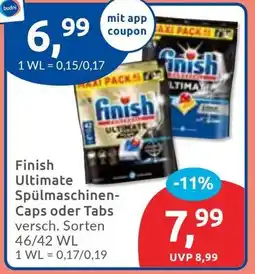 Budni Finish Ultimate Spülmaschinen Caps oder Tabs Angebot