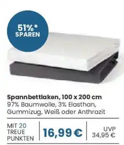 E-Center Spannbettlaken, 100 x 200 cm Angebot