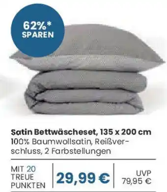 E-Center Satin Bettwäscheset, 135 x 200 cm Angebot