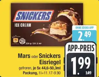 E-Center Mars oder Snickers Eisriegel Angebot