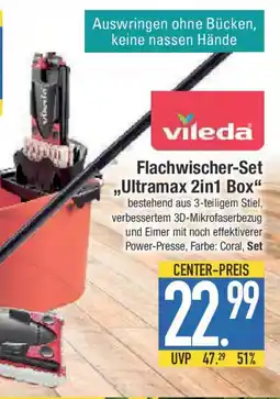 E-Center vileda Flachwischer-Set ,,Ultramax 2in1 Box Angebot