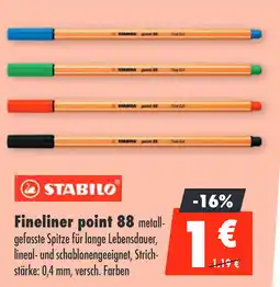 Mäc Geiz STABILO Fineliner point 88 Angebot