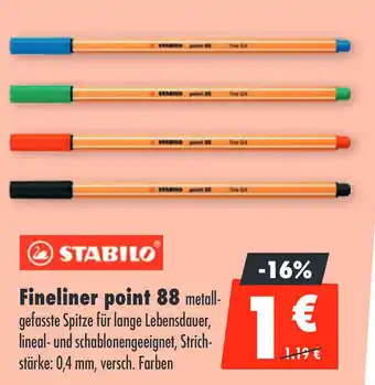 Mäc Geiz STABILO Fineliner point 88 Angebot