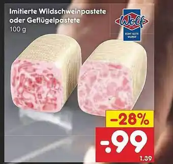 Netto Marken-Discount Wolf Imitierte Wildschweinpastete Oder Geflügelpastete Angebot