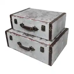 Netto Marken-Discount HMF VKO101 Vintage Koffer aus Holz, 2er Set, Versch. Größen, Deko Weltkarte Angebot