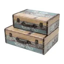 Netto Marken-Discount HMF VKO106 Vintage Koffer aus Holz, 2er Set, Versch. Größen, Deko Fahrrad Angebot