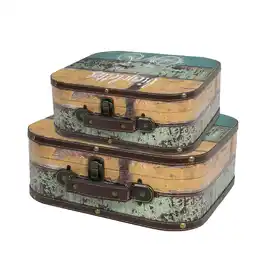 Netto Marken-Discount HMF VKO206 Vintage Koffer aus Holz, 2er Set, Versch. Größen, Deko Fahrrad Angebot