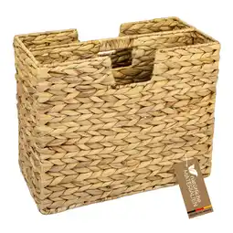 Netto Marken-Discount HMF Zeitungsständer, Zeitungskorb geflochten aus Wasserhyazinthe, 2 Fächer, 40 x 20 x 33 cm Angebot