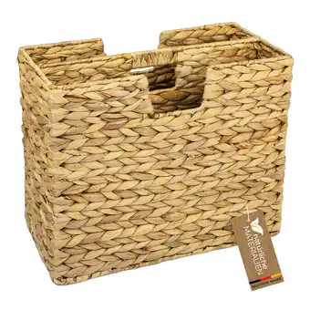 Netto Marken-Discount HMF Zeitungsständer, Zeitungskorb geflochten aus Wasserhyazinthe, 2 Fächer, 40 x 20 x 33 cm Angebot