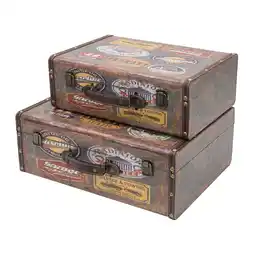 Netto Marken-Discount HMF VKO107 Vintage Koffer aus Holz, 2er Set, Versch. Größen, Deko Garage Angebot