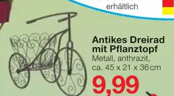 Jawoll Antikes Dreirad mit Pflanztopf Angebot