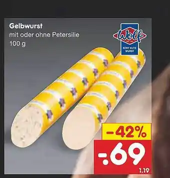 Netto Marken-Discount Wolf Gelbwurst Angebot