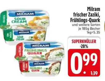 Edeka Milram frischer Zaziki, Frühlings-Quark Angebot