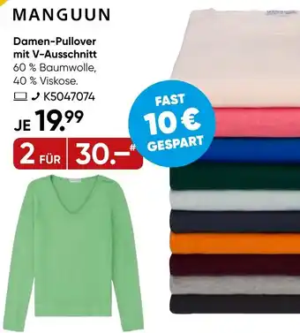 Galeria MANGUUN Damen-Pullover mit V-Ausschnitt Angebot