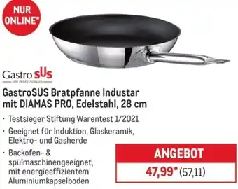 METRO GastroSUS Bratpfanne Industar mit DIAMAS PRO, Edelstahl, 28 cm Angebot