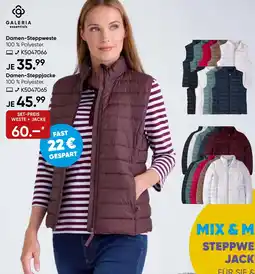 Galeria GALERIA essentials Damen-Steppweste und Damen-Steppjacke Angebot