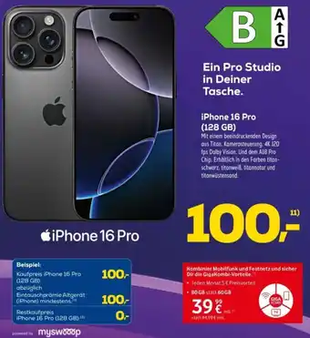 Euronics Apple iPhone 16 Pro (128 GB) Angebot