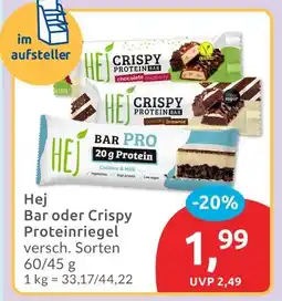 Budni Hej crispy protein bar chocolate raspberry Angebot
