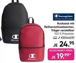 Galeria Champion Rucksack mit Reißverschlusstaschen, Träger verstellbar Angebot