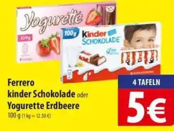 Famila Nord Ost Ferrero kinder Schokolade oder Yogurette Erdbeere Angebot