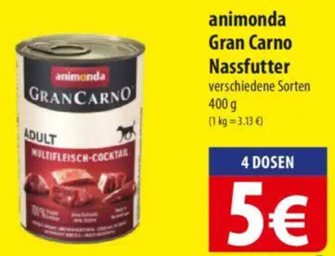 animonda Gran Carno Nassfutter 400 g Angebot bei Famila Nord Ost